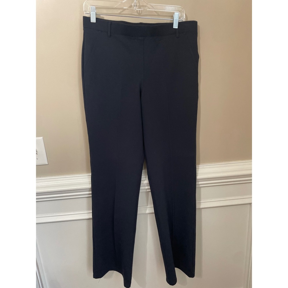 Quince Ultra-Stretch Ponte Straight Leg Pants Tall Large Deep Navy Blue
